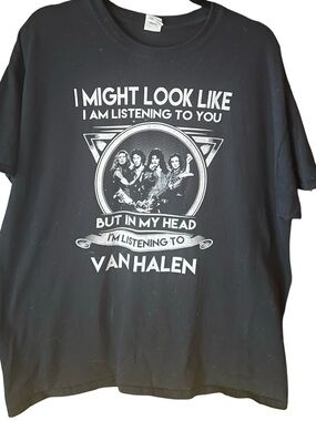 Gildan Black Crewneck Tee with White Tag Print